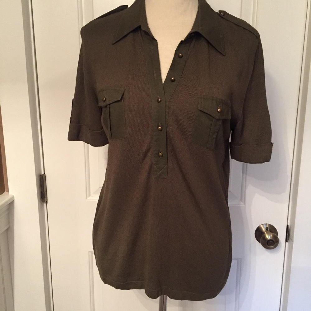 BASLER TOP POLO STYLE GORGEOUS GREEN SHORT SLEEVE Size 42 M